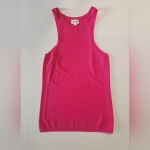 Hot Pink Ribbed Racerback Tank Top